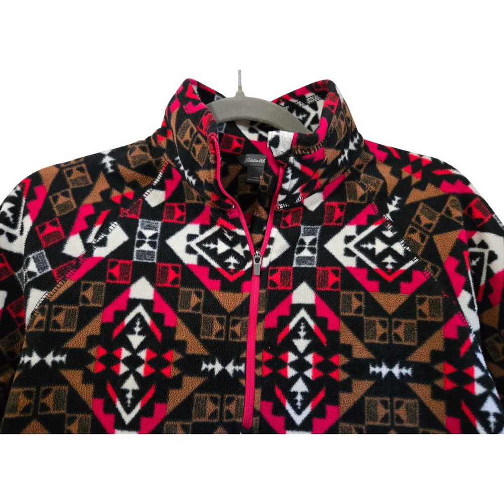 Eddie Bauer Gorpcore, Women M Fleece Pullover Quarter Zip Southwestern Geometric - Picture 3 of 9